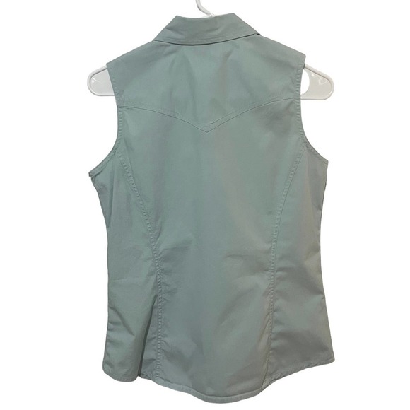 Carhartt Marble Button Down Light Blue Sleeveless Polo - Picture 6 of 8